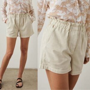 Rails Beige High-Waist Paperbag Shorts